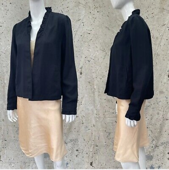 Hinge Seattle Open Boho Black Blazer, Swing Coat, S - Picture 7 of 7